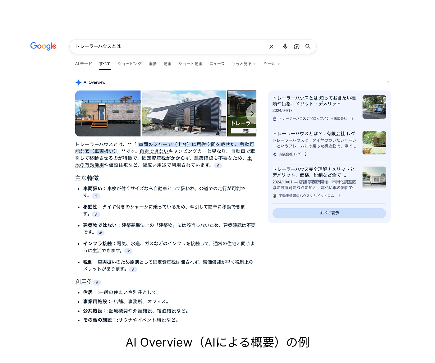 AI Overview(AIによる概要)の例